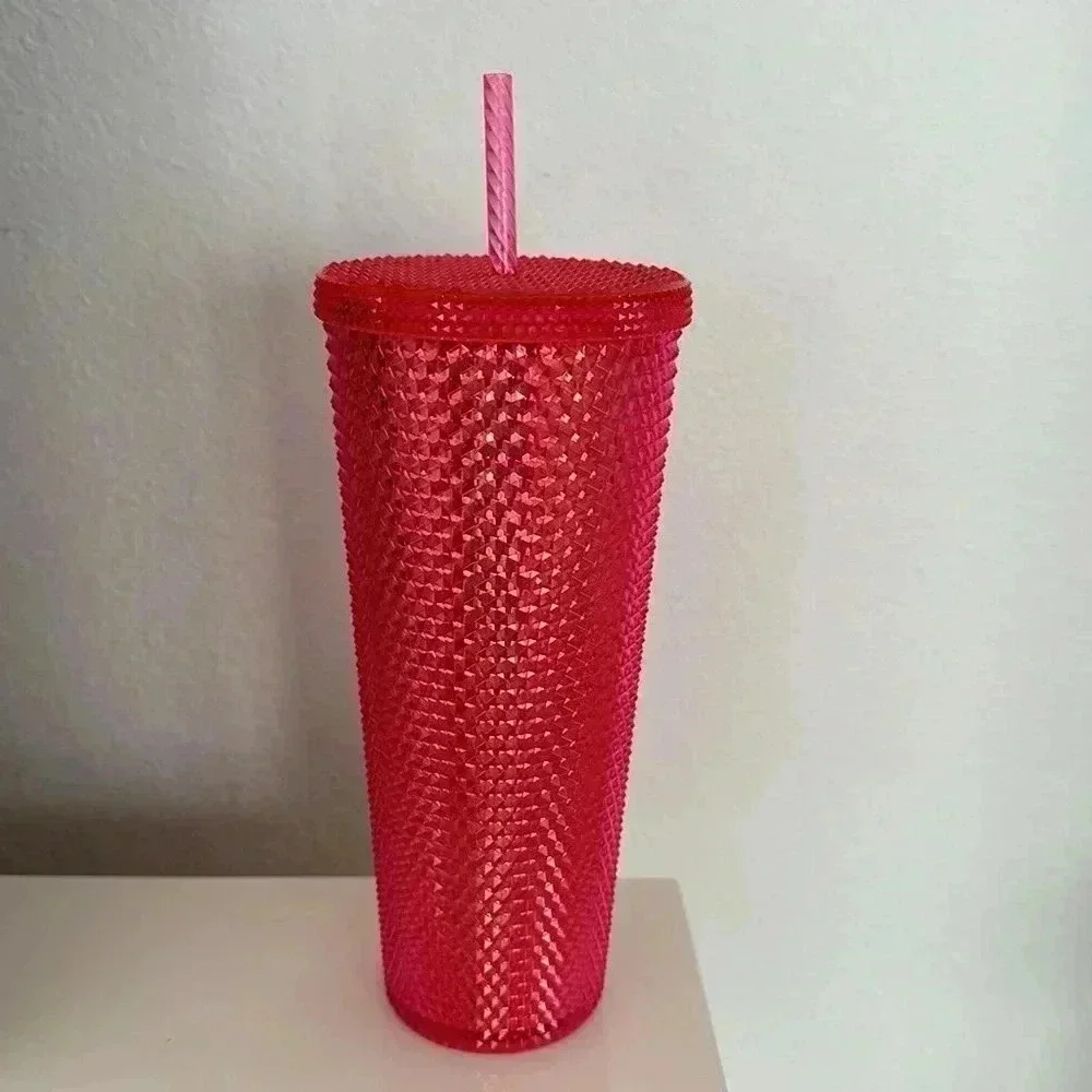NEW Starbucks 2019 Holiday Studded Tumbler Neon Pink 24 fluid ounce